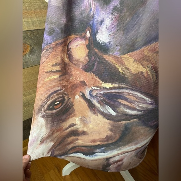 B Studio Art Cow Bull Farm Animal Sheer Long Button Down Cardigan Dress Size XL - Picture 6 of 12